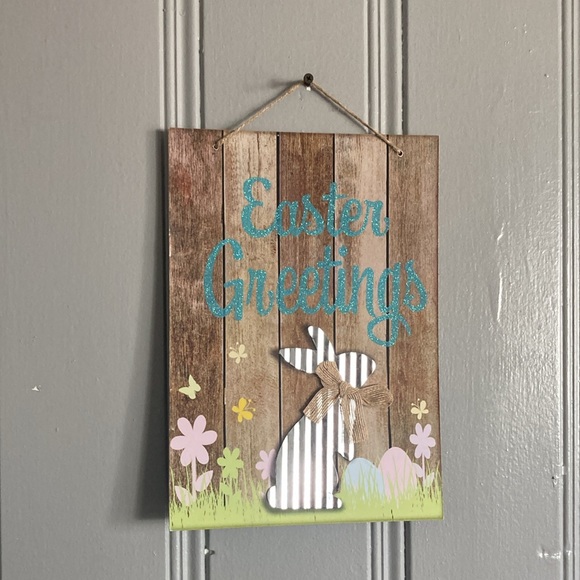 2/$20 NWT Beautiful Glittered Easter Blessings Die Cast Metal 🐇 Decoration Sign - Picture 7 of 17